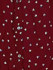 Vorschaubild 5 von Damen Hemdbluse Rot Grafik Muster Viskose Langarm Gr. 42 XL