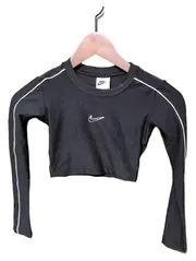 Vorschaubild 2 von Kinder Langarmshirt Crop Top Schwarz Gr. 128 Sportlich