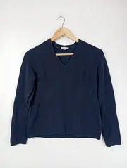 Vorschaubild 2 von Damen Pullover Gr. 36/S Blau Casual Strick V-Ausschnitt