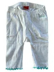 Vorschaubild 1 von Baby Mädchen Leggings Hose Gr. 62 Weiß Punkte Türkis