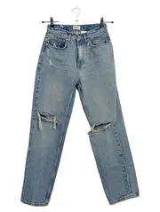 Vorschaubild 1 von Destroyed Jeans Damen W26/32 Hellblau Ripped High Waist Straight