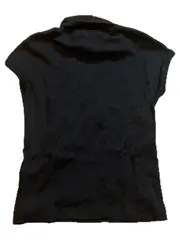 Vorschaubild 3 von Damen Rollkragen Top Kurzarm Rippstrick Schwarz Gr. M