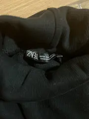 Vorschaubild 5 von Damen Rollkragen Top Kurzarm Rippstrick Schwarz Gr. M