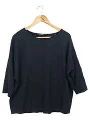 Vorschaubild 1 von Damen Langarmshirt Gr. 36/S Schwarz Klassisch Minimalistisch