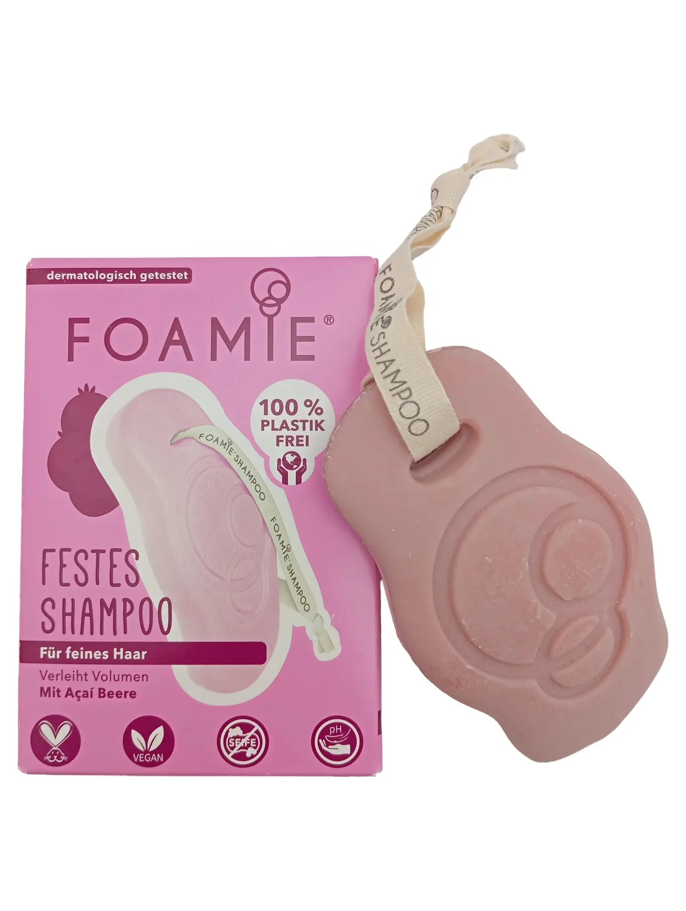 FOAMIE Festes Shampoo für feines Haar Volumen Açaí Beere 100% Plastikfrei Vegan