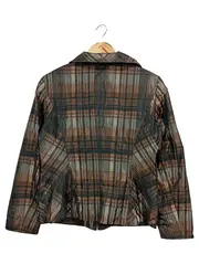 Vorschaubild 2 von Damen Steppjacke Gr. 40/M Braun Kariert Klassisch Elegant