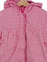 Vorschaubild 3 von Mädchen Regenjacke Gr. 128/134 Pink Weiß Kariert Kapuze