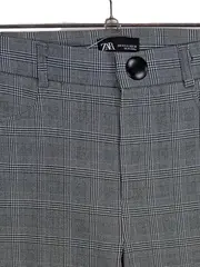 Vorschaubild 3 von Damen Anzughose Kariert Business Grau Größe 38 Slim Fit