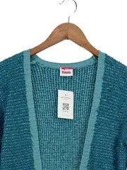 Vorschaubild 3 von Kinder Strickjacke Türkis Gr. 164 Strukturmuster Casual Langarm