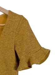 Vorschaubild 2 von Damen Etuikleid Gr. 36;S Gelb Casual Rüschen