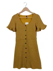 Vorschaubild 1 von Damen Etuikleid Gr. 36;S Gelb Casual Rüschen