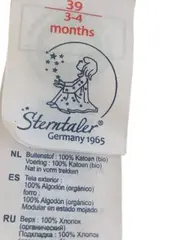 Vorschaubild 3 von Baby Strickmütze Bindemütze Blau Gr. 39 3-4 Monate Bio Baumwolle