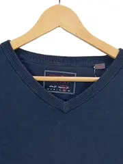 Vorschaubild 3 von Herren Pullover V-Ausschnitt Blau Baumwolle Gr. XXL Basic