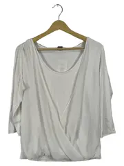 Vorschaubild 1 von Damen T-Shirt 3/4 Arm Weiß Gr. 40/L Viskose Asymmetrisch