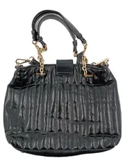 Vorschaubild 2 von Damen Henkeltasche Schwarz Lackleder-Optik Goldkette Elegant