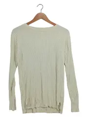 Vorschaubild 1 von Damen Pullover Gr. 40/L Beige Rippstrick Casual Viskose