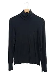 Vorschaubild 2 von Damen Rollkragenpullover Gr. 42/XL Schwarz Baumwolle Basic