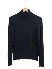 Vorschaubild 1 von Damen Rollkragenpullover Gr. 42/XL Schwarz Baumwolle Basic