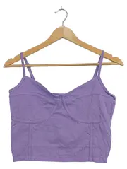 Vorschaubild 2 von Damen Top mit Trägern Lila Gr. 40 L Cropped Casual