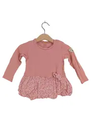 Vorschaubild 1 von Baby Body Mädchen Gr. 68 Rosa Blumenmuster Applikation