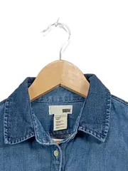 Vorschaubild 5 von Damen Jeanshemd Blau Gr. M Baumwolle Langarm Casual