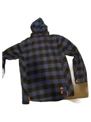 Vorschaubild 3 von Herren Trainingsjacke Kariert Kapuze Blau Schwarz XXL