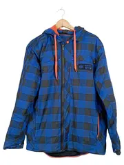 Vorschaubild 1 von Herren Trainingsjacke Kariert Kapuze Blau Schwarz XXL