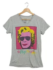 Vorschaubild 1 von Damen T-Shirt Pop Art Print Grau Gr. XS Streetwear