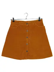 Vorschaubild 2 von Damen Cordrock A-Linienrock Minirock Gr. M Orange Retro
