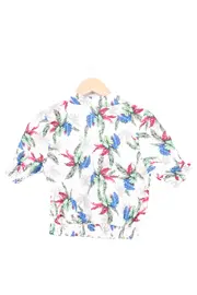 Vorschaubild 2 von Damen Bluse 32/XS Mehrfarbig Floral Muster Baumwolle Leinen Casual