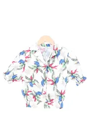 Vorschaubild 1 von Damen Bluse 32/XS Mehrfarbig Floral Muster Baumwolle Leinen Casual