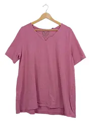 Vorschaubild 1 von Damen T-Shirt Herz-Print Rosa Gr. 46/48 Baumwolle