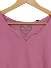 Vorschaubild 4 von Damen T-Shirt Herz-Print Rosa Gr. 46/48 Baumwolle
