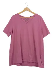 Vorschaubild 2 von Damen T-Shirt Herz-Print Rosa Gr. 46/48 Baumwolle