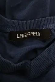Vorschaubild 3 von LAGERFELD Herren Pullover V-Ausschnitt Blau Gr. 48/M Casual Baumwolle