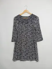 Vorschaubild 2 von Damen Freizeitkleid Gr. 36 S Blau Blumenmuster Minikleid