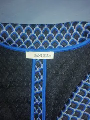 Vorschaubild 6 von Blazer Damen Gr. 40 Blau Geometrisch Elegant Business Jacke