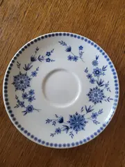 Vorschaubild 2 von Untertasse Unterteller Porzellan Weiß Blau Blumenmuster Klassisch