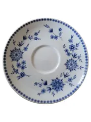 Vorschaubild 1 von Untertasse Unterteller Porzellan Weiß Blau Blumenmuster Klassisch