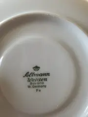 Vorschaubild 3 von Untertasse Unterteller Porzellan Weiß Blau Blumenmuster Klassisch