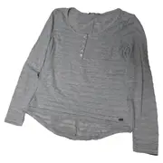 Vorschaubild 1 von EDC Damen Langarmshirt Grau Gr. 36/S Knopfleiste Casual