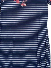 Vorschaubild 4 von Damen Freizeitkleid Gr. 40;L gestreift Blumenmuster blau-weiß