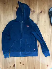 Vorschaubild 2 von Kinder Kapuzenpullover Gr. 152 Blau mit Reißverschluss Casual