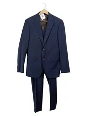 Vorschaubild 1 von Herren Anzug Business Blau Gr. 48 M Wolle Mix Sakko Hose Knopfleiste
