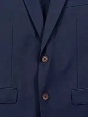 Vorschaubild 4 von Herren Anzug Business Blau Gr. 48 M Wolle Mix Sakko Hose Knopfleiste