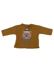 Vorschaubild 1 von Kinder Langarmshirt Gr. 62 Braun Bär Casual Baumwolle