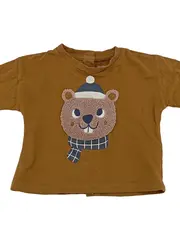 Vorschaubild 2 von Kinder Langarmshirt Gr. 62 Braun Bär Casual Baumwolle