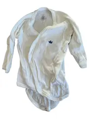 Vorschaubild 1 von Baby Body Langarm Wickelbody Rippstrick Weiß Gr. 68