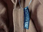 Vorschaubild 4 von Damen Freizeitkleid Gr. 36/S Braun Rippstrick gerafft Modisch