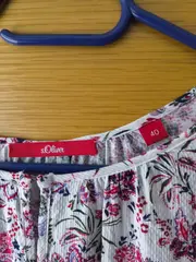 Vorschaubild 2 von Damen Bluse Gr. 40 Weiß Blumenmuster Langarm Feminin